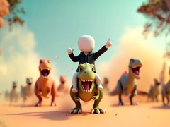 Гаме Stickman: Arena Dinosaurus онлајн