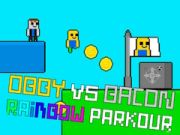 Гаме Obby protiv Bacon Rainbow Parkour онлајн