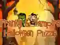 Гаме Franky i Vampir Halloween Puzzle онлајн Гаме Franky i Vampir Halloween Puzzle онлајн