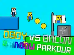 Гаме Obby protiv Bacon Rainbow Parkour онлајн